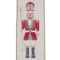 Nutcracker Guard Wired Ribbon in Ivory | 2.5”