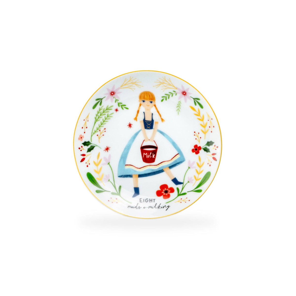 12 Days of Christmas Fine Porcelain Appetizer Plates | Set of 12