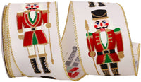 Nutcracker Guard Wired Ribbon in Ivory | 2.5”