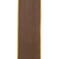 Brown & Gold Velvet Touch Deluxe Ribbon – 2.5" x 5 Yards