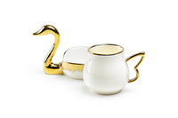 White & Gold Swan Tea-for-One Set