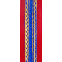 Regal Stripe Ribbon in Red & Royal Blue | 2.5”