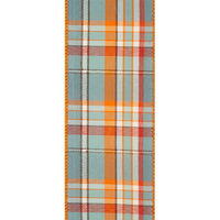 February Plaid Wired Edge Ribbon – Slate, 2.5" x 10 Yards