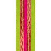 Regal Stripe Ribbon in Lime & Fuchsia | 2.5”