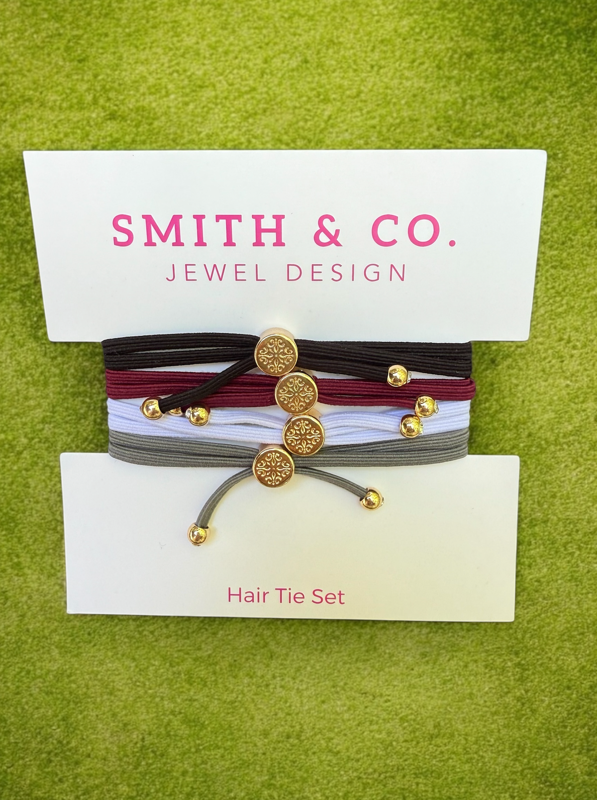 Original Smith & Co. Skinny Hair Tie Set – Garnet (Set of 4)