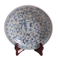 Blue and White Floral Decorative Porcelain Plate