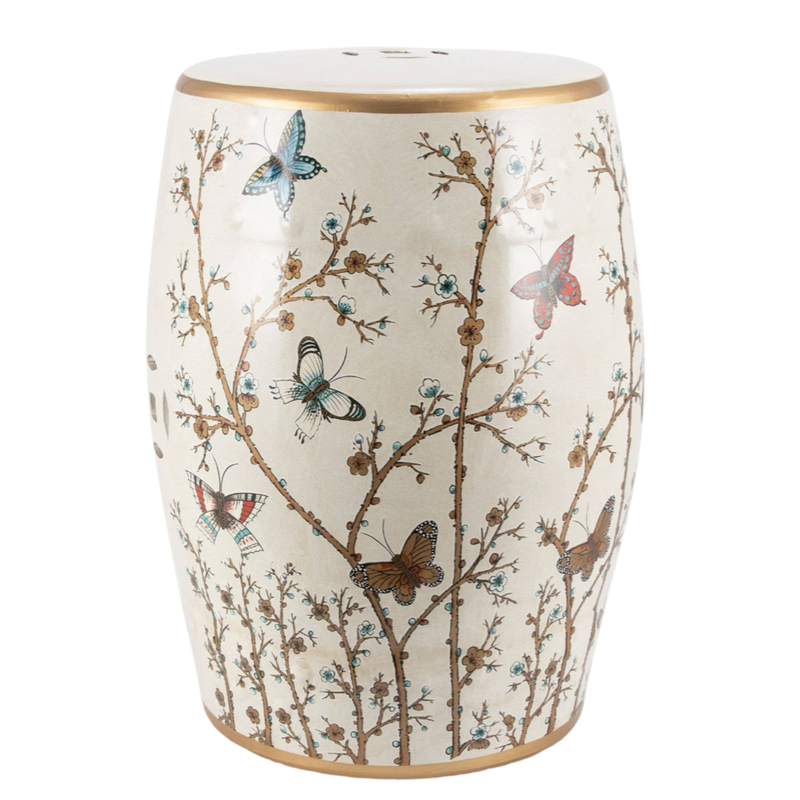 Butterfly Watrproof Garden Stool Seat Hand Painted