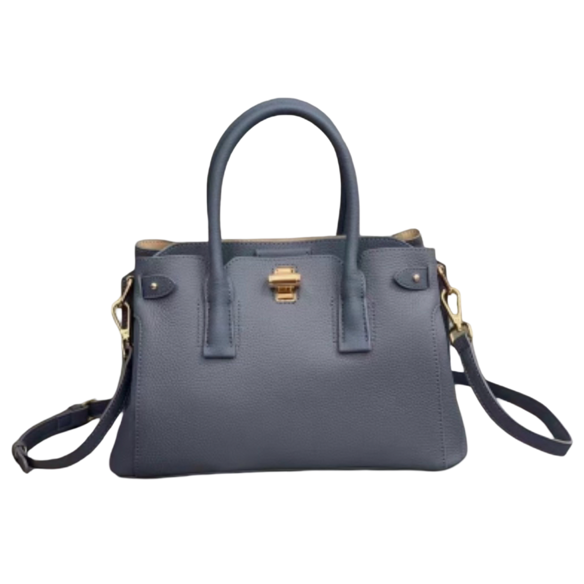 Camille Blue Genuine Leather Structured Handbag | Oh, Meredith