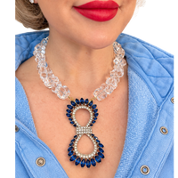 Made in the Deep South | 1930s Art Deco Sapphire-Blue Brooch & Quartz Necklace