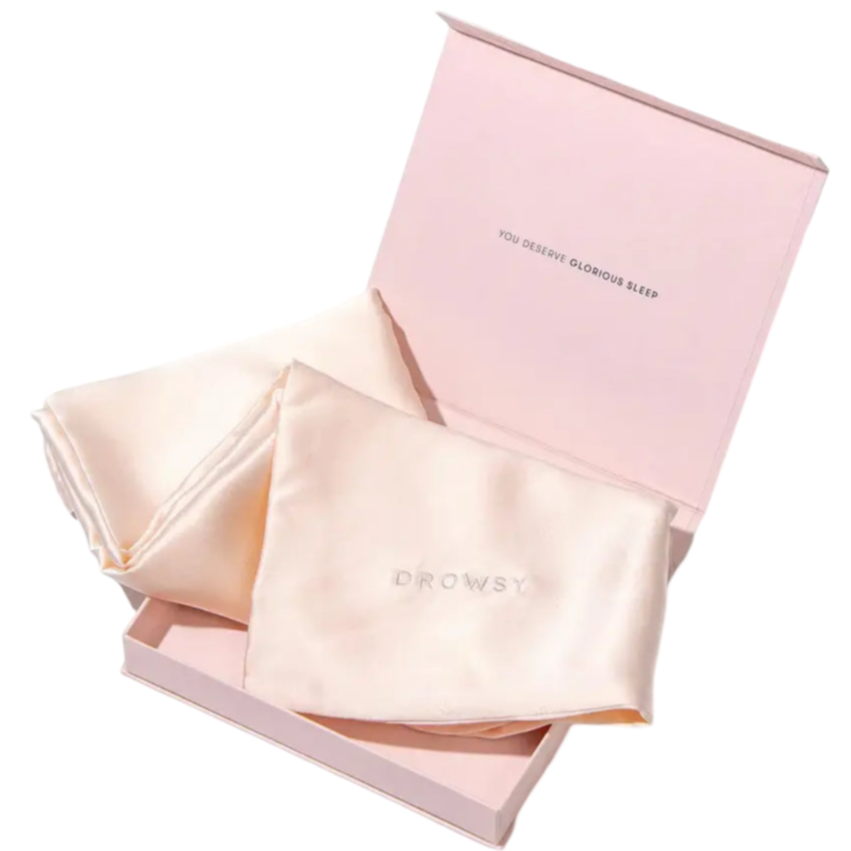 DROWSY Sunset Pink Silk Satin Pillowcase