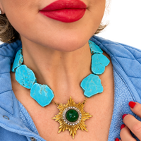 Made in the Deep South | 1960s Sunburst Brooch & Turquoise Agate Statement Necklace