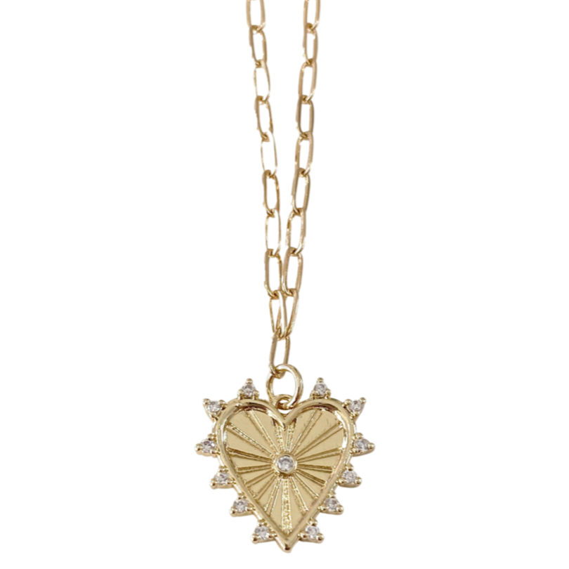 Gold Heart Gamelli Necklace Cara 