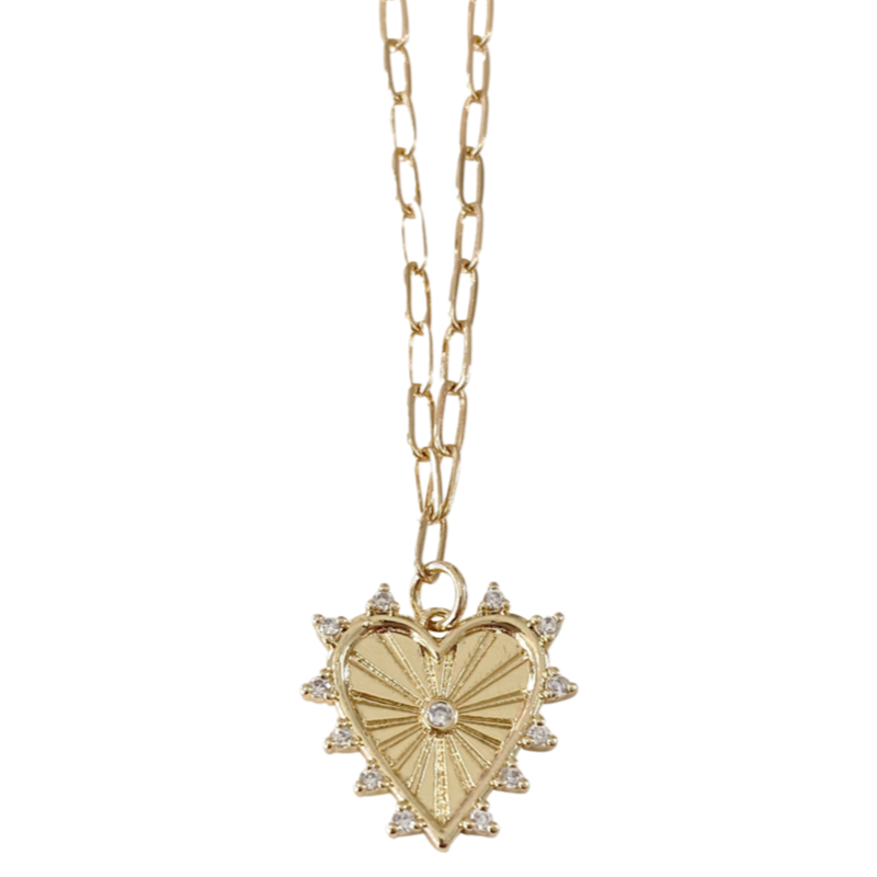 Gold Heart Gamelli Necklace Cara 