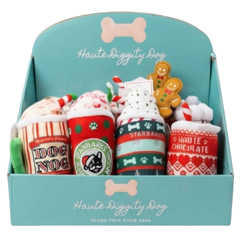Haute Diggity Dog Christmas plush squeaker dog toy collection