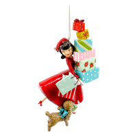 December Diamonds Retro Shopping Girl Ornament