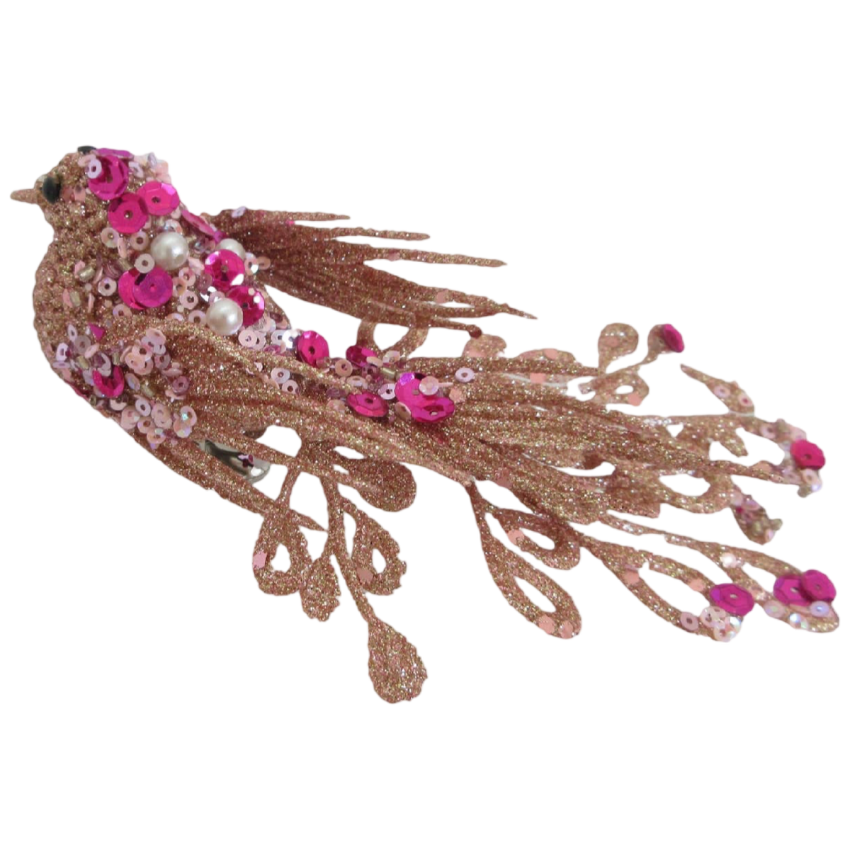 December Diamonds Glitter Bird Clip Ornament