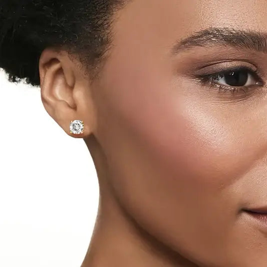 Anna Zuckerman Just Like Diamonds 2 Carat Stud Earrings in Yellow Gold