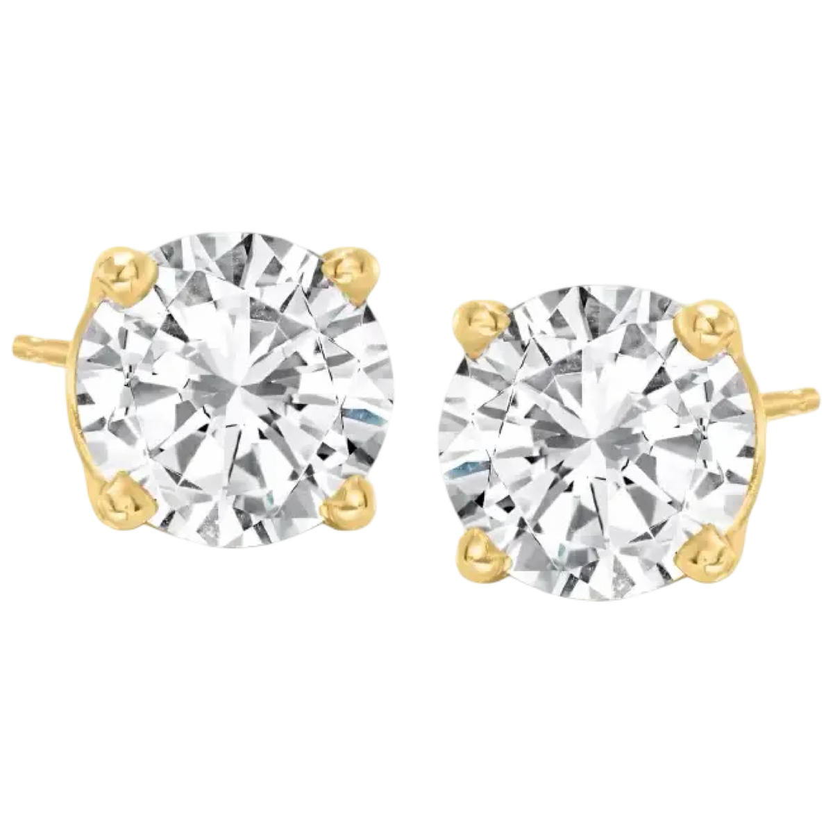 Anna Zuckerman Just Like Diamonds 2 Carat Stud Earrings in Yellow Gold