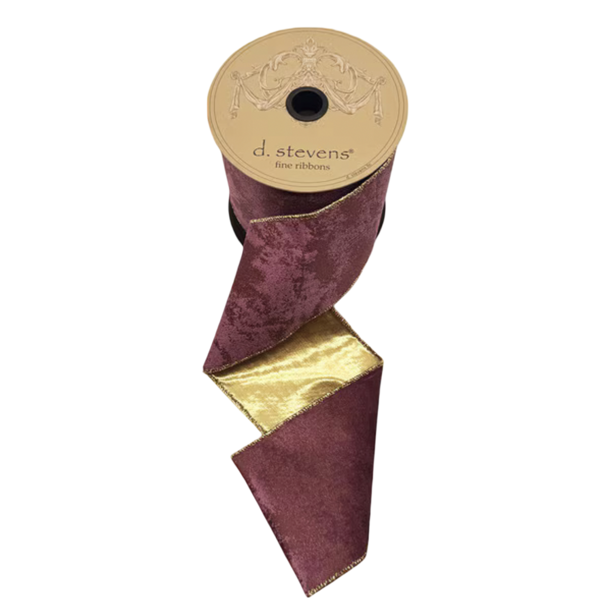 Mulberry Cloud Velvet Ribbon with Metallic Gold Back – 4" x 10 Yards