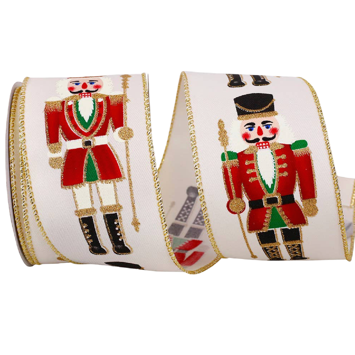 Nutcracker Guard Wired Ribbon in Ivory | 2.5”