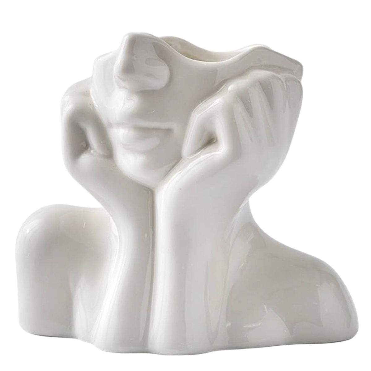 Sculptural Ceramic Daydreamer Face Vase