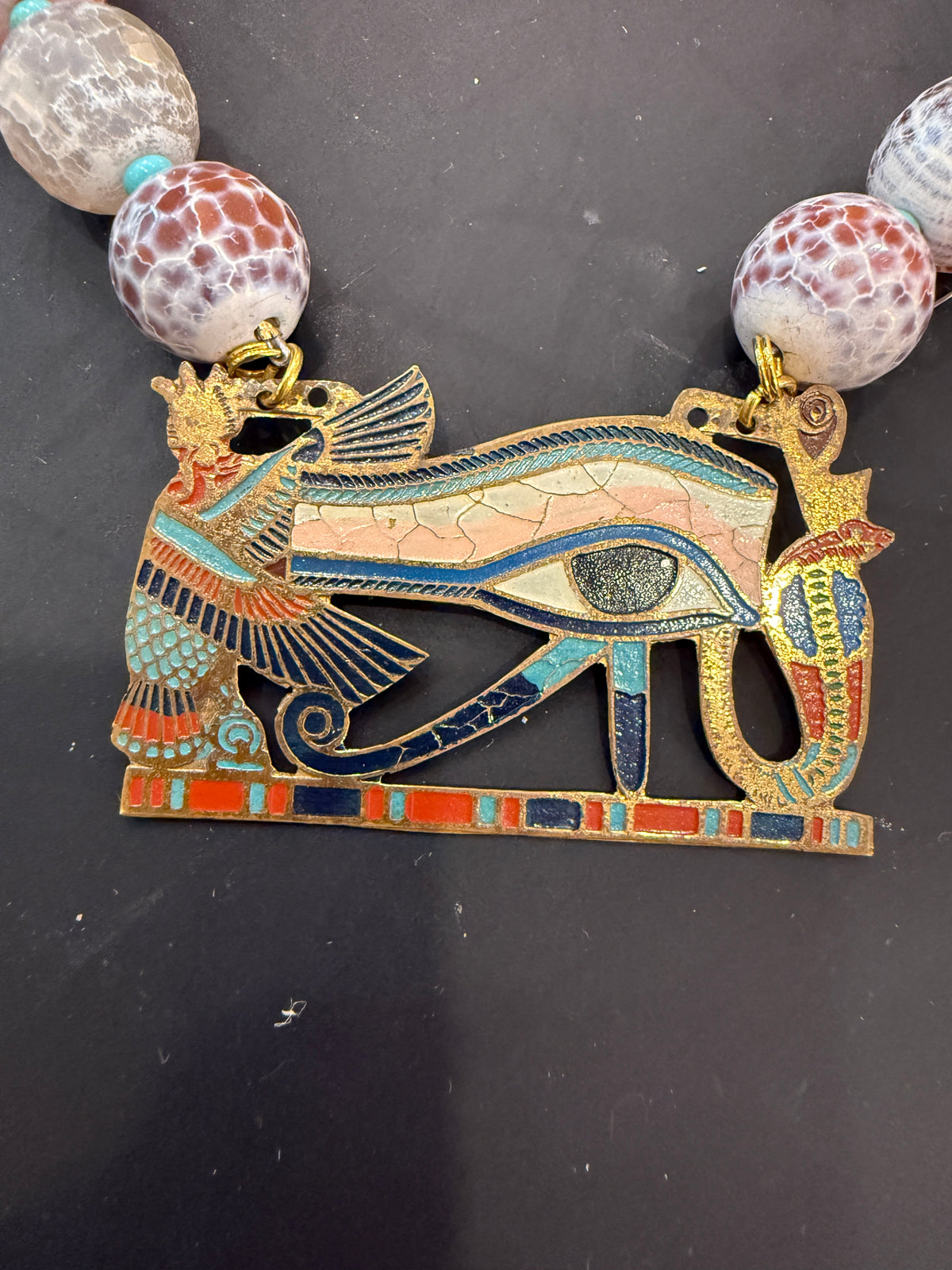 Made in the Deep South | Egyptian Eye Enamel & Agate Necklace