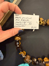 Made in the Deep South | Tiger’s Eye & Turquoise-Blue Leaf Pendant Necklace