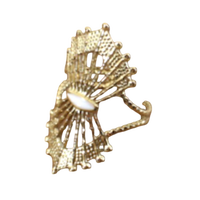 R26050 Stone Adorned Crown Open Ring: 01 GD