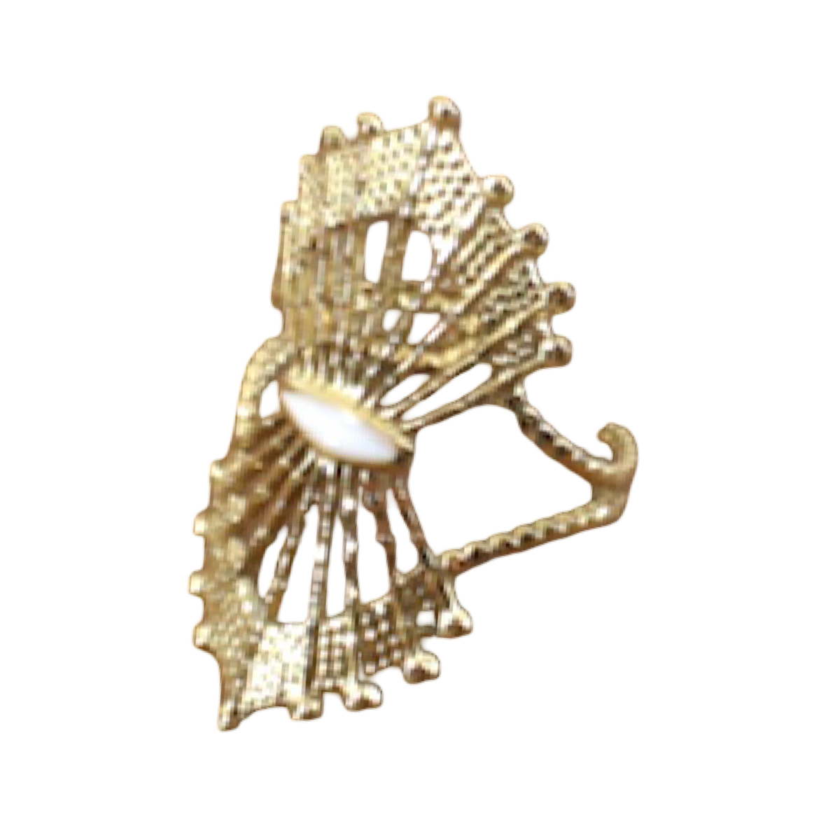 R26050 Stone Adorned Crown Open Ring: 01 GD