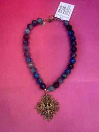 MADE IN THE DEEP SOUTH | 1960s Artist-Signed Crest & Agate Necklace