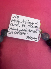 MADE IN THE DEEP SOUTH | 1960s Artist-Signed Crest & Agate Necklace