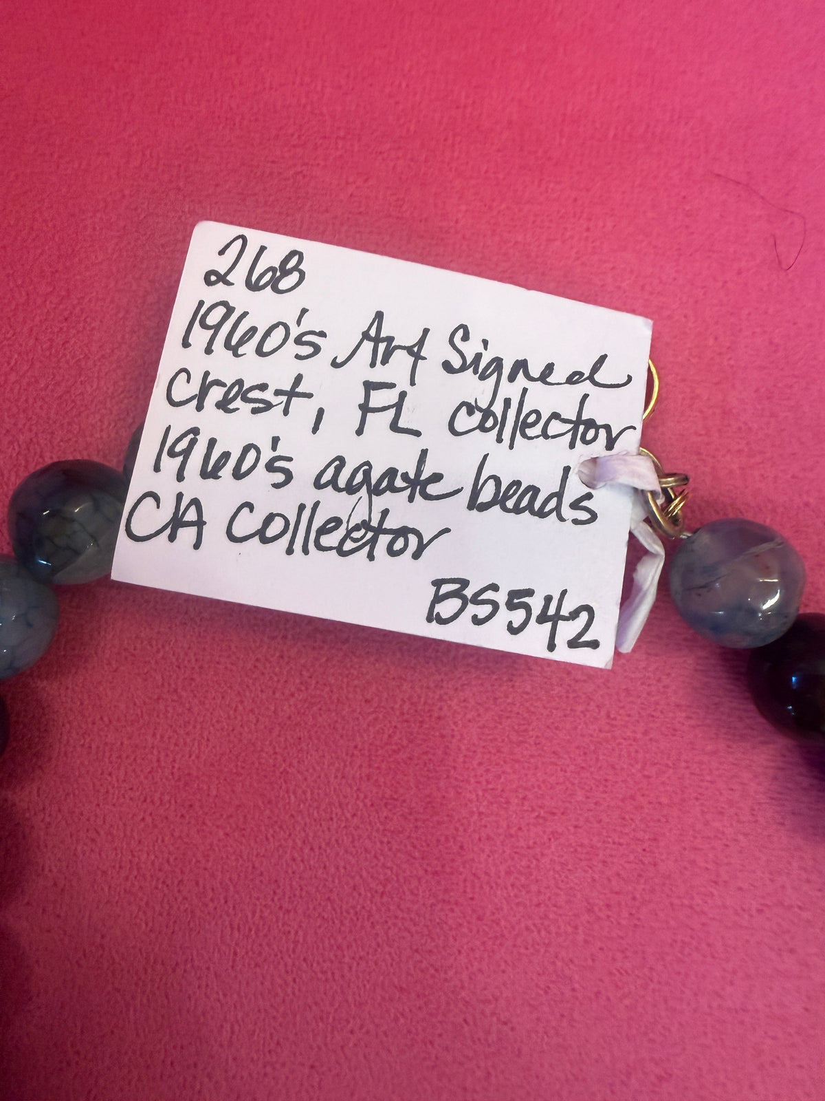 MADE IN THE DEEP SOUTH | 1960s Artist-Signed Crest & Agate Necklace