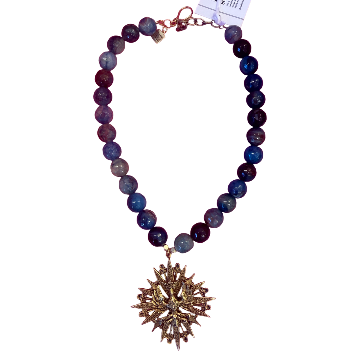 MADE IN THE DEEP SOUTH | 1960s Artist-Signed Crest & Agate Necklace