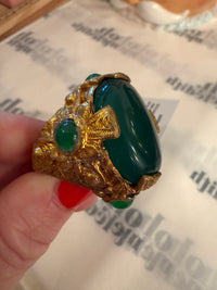 Made in the Deep South | 1960s Green Cabochon Cocktail Ring
