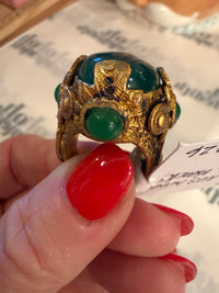 Made in the Deep South | 1960s Green Cabochon Cocktail Ring