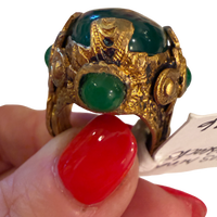 Made in the Deep South | 1960s Green Cabochon Cocktail Ring
