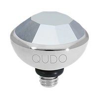 QUDO Bottone Crystal Jewelry Topper – Silver