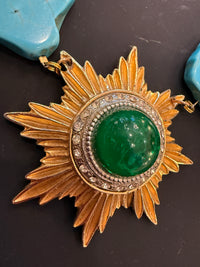 Made in the Deep South | 1960s Sunburst Brooch & Turquoise Agate Statement Necklace