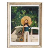Janet Hill Mulholland Drive, Hollywood glam art print, vintage California artwork, fine art 8.5x11 print, archival ink illustration, cotton rag art paper, Los Angeles inspired print, dreamy feminine artwork, digitally signed art print, collectible Janet Hill