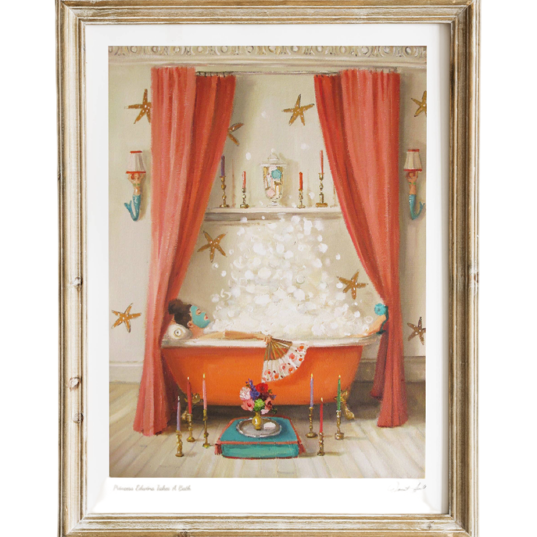 Janet Hill Princess Edwina Takes a bath art print 