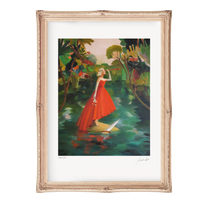 Janet Hill Shipwrecked Red Dress Telescope Art Print Red Dress
