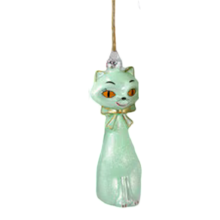 Kitschy Cody Foster Kitten Ornament Mint Green