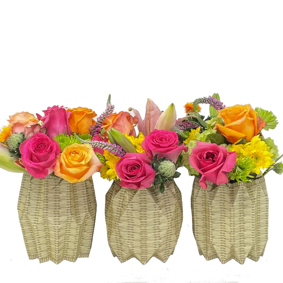Lucy Grymes wicker paper vase cover
