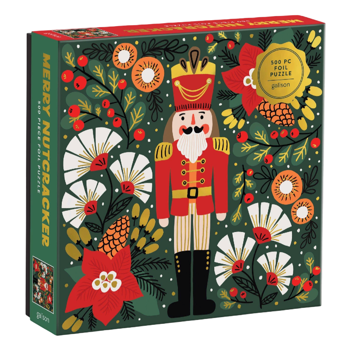 Merry Nutcracker 500-piece Christmas foil puzzle by Sandra Hutter
