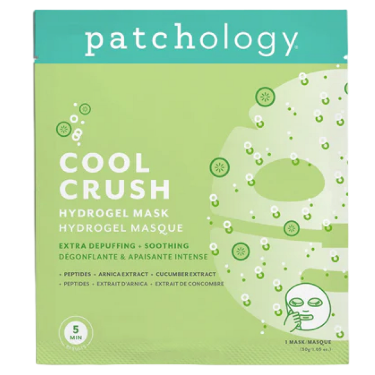 Patchology Cool Crush hydrogel mask packaging on a white background