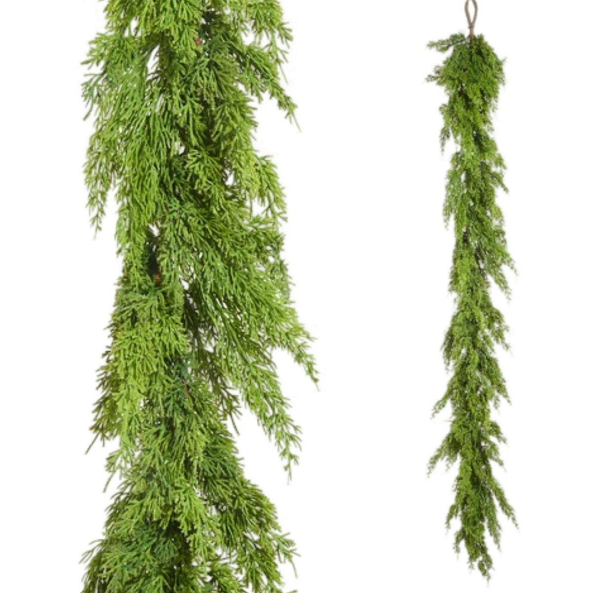 RAZ Imports 5 foot fresh green artificial cedar Christmas garland with natural-looking evergreen foliage