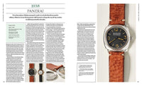 Panerai watch with brown leather strap on a magazine page