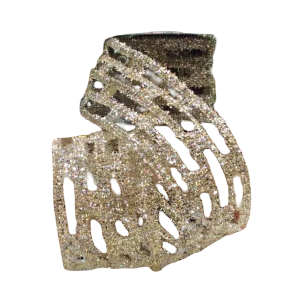 Shop 2.5-inch platinum tinsel link ribbon by D. Stevens. Available by the yard or 10-yard roll for bows, wreaths, trees, gifts and holiday decorating.