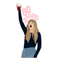 Taylor Swift football sticker, Travis Kelce fan sticker, Chiefs vinyl decal, Swiftie sports era merch, waterproof Taylor Swift sticker, NFL fan sticker for water bottles, cut to shape pop culture sticker, Taylor Swift laptop decal, Swiftie football merch, Taylor Swift game day accessory