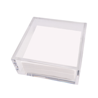 Clear acrylic block on a white background